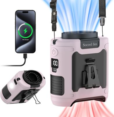 Φανατικός Socool Φορητός 10000mAh Φανατικός Clip Waist Φανατικός SOS Φως LED Τύπου-C Εξωτερικός Υπερ-Ανεμός Υπερ-Σιωπηλός Πολυλειτουργικός Φανατικός Τραπεζικού Τραπεζιού