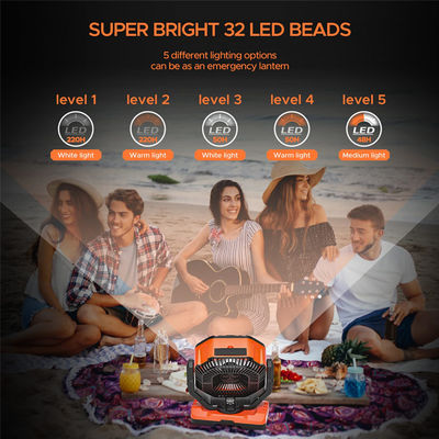 Socool Fan 40000mAh 5 ταχύτητες φορητός κατασκηνώσεων ανεμιστήρας επίπεδα επαναφορτιζόμενος ανεμιστήρας με ABS σώμα Σιλικόνη Jacket Μαγγανικό χάλυβα γάντζο και στήριγμα