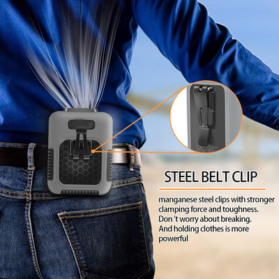 Socool Fan Clip Waist Fan 8000mAh3 Ταχύτητες Πολυλειτουργικό Φορητό ανεμιστήρα εσωτερικό/εξωτερικό ABS Σώμα Σιλικόνιο Jacket Manganese Steel Hook Manganese Steel Bracket