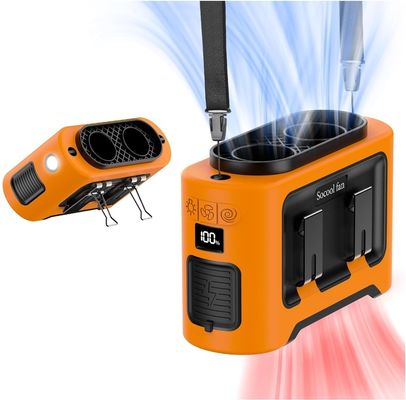 Socool Fan 14500mAh Clip Waist Fan Πολυλειτουργία 1kg Πορτοκαλί Μαύρο Πολυδιάστατος Προσωπικός ανεμιστήρας Η ελαφριά και φορητή λύση ψύξης σας