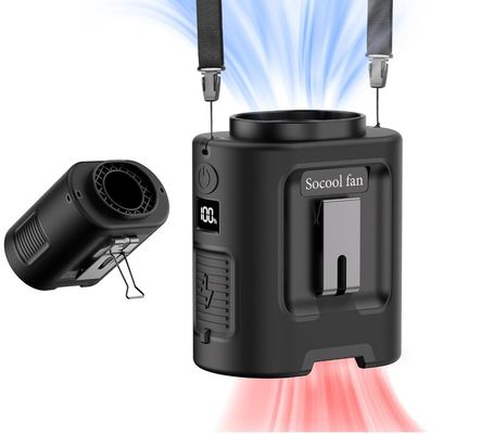 Socool Fan 4000mAh Clip Waist Fan Πορτοκαλί Μαύρο Ρυθμίσιμος κινητός ανεμιστήρας ABS Σώμα Σιλικόνιο Jacket και Manganese Steel Hook για φορητή ψύξη εξωτερικός ανεμιστήρας Turbo